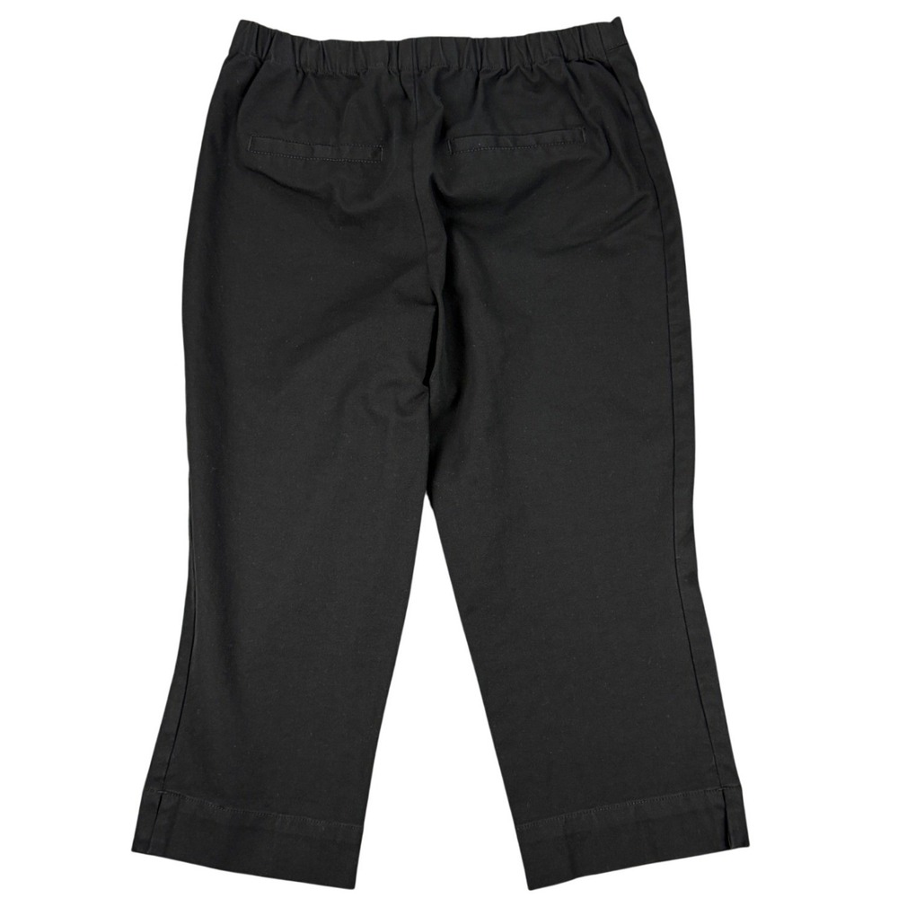 Isaac Mizrahi Live Women's 8P Black Capri Stretch Pants Cropped Elastic Waist